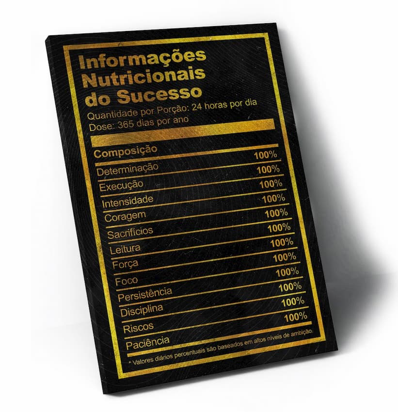 Quadro Informações Nutricionais do Sucesso